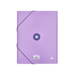 Carpeta antartik gomas a4 3 solapas carton forrado color lavanda