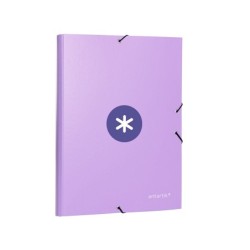 Carpeta antartik gomas a4 3 solapas carton forrado color lavanda