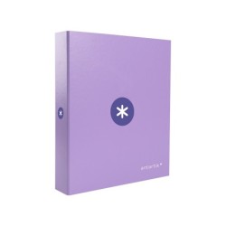 Carpeta 4 anillas 40 mm mixtas antartik a4 forrada color lavanda