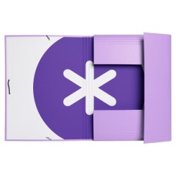 Carpeta antartik gomas a4 3 solapas carton forrado color lavanda