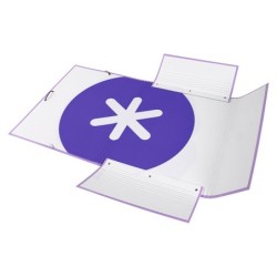 Carpeta antartik gomas a4 3 solapas carton forrado color lavanda