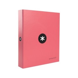 Carpeta 4 anillas 40 mm mixtas antartik a4 forrada color coral