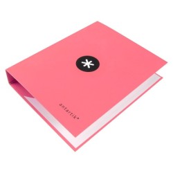 Carpeta 4 anillas 40 mm mixtas antartik a4 forrada color coral