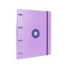 Carpeta con recambio antartik a4 cuadro 5mm forrada 4 anillas 25mm redondas color lavanda