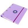 Carpeta con recambio antartik a4 cuadro 5mm forrada 4 anillas 25mm redondas color lavanda