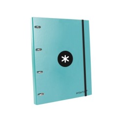 Carpeta con recambio antartik a4 cuadro 5mm forrada 4 anillas 25mm redondas color menta