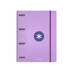Carpeta con recambio antartik a4 cuadro 5mm forrada 4 anillas 25mm redondas color lavanda