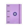 Carpeta con recambio antartik a4 cuadro 5mm forrada 4 anillas 25mm redondas color lavanda