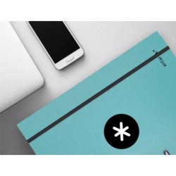 Carpeta con recambio antartik a4 cuadro 5mm forrada 4 anillas 25mm redondas color menta
