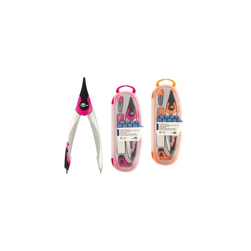 Compas liderpapel adaptador universal minas afilaminas y goma colores surtidos