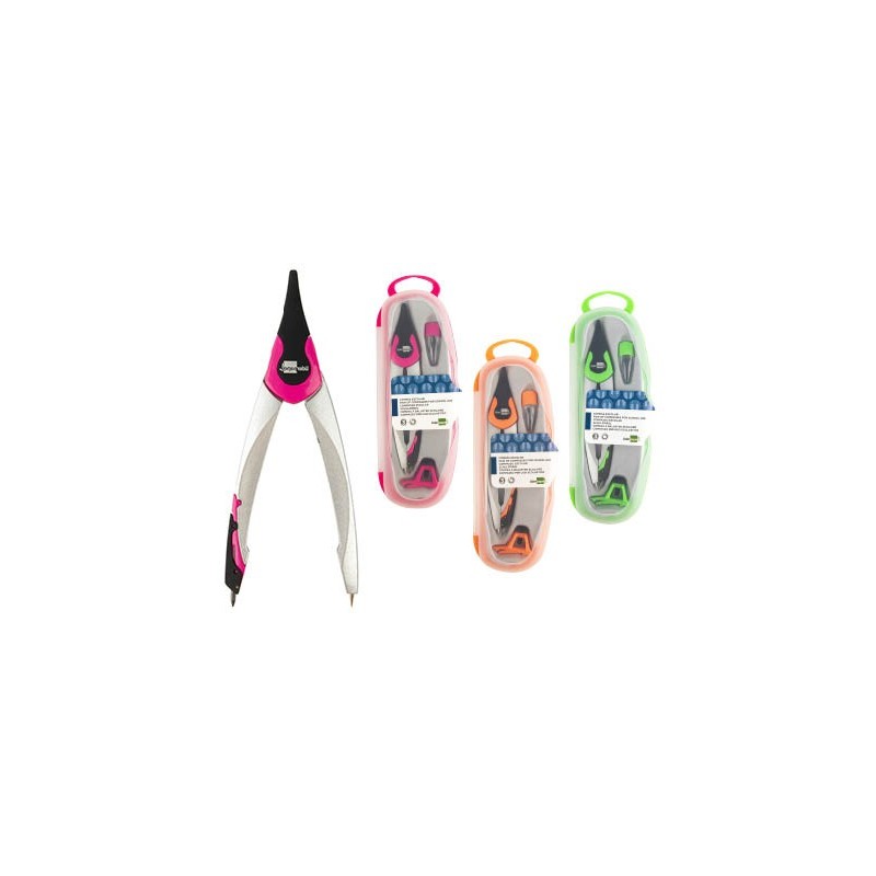 Compas liderpapel adaptador universal y minas colores surtidos