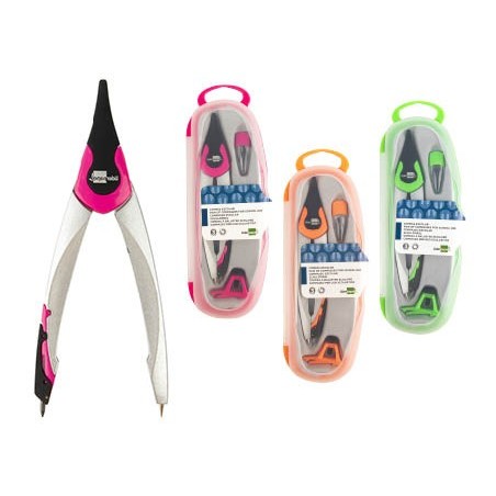 Compas liderpapel adaptador universal y minas colores surtidos