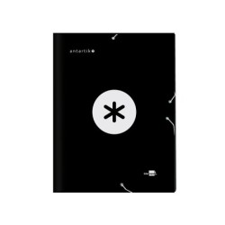Carpeta antartik clasificadora a4 12 departamentos gomas carton forrado color negro