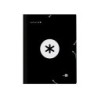 Carpeta antartik clasificadora a4 12 departamentos gomas carton forrado color negro