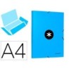 Carpeta antartik gomas a4 3 solapas carton forrado color azul