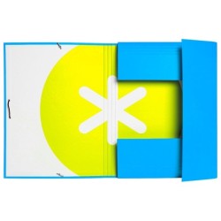 Carpeta antartik gomas a4 3 solapas carton forrado color azul