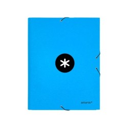 Carpeta antartik gomas a4 3 solapas carton forrado color azul