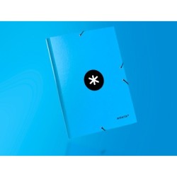 Carpeta antartik gomas a4 3 solapas carton forrado color azul