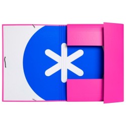 Carpeta antartik gomas a4 3 solapas carton forrado color rosa