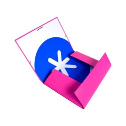 Carpeta antartik gomas a4 3 solapas carton forrado color rosa