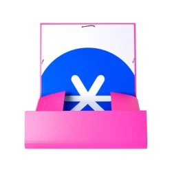 Carpeta antartik gomas a4 3 solapas carton forrado color rosa