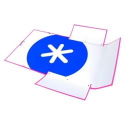 Carpeta antartik gomas a4 3 solapas carton forrado color rosa