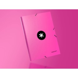 Carpeta antartik gomas a4 3 solapas carton forrado color rosa