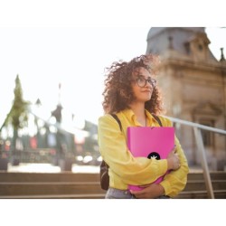 Carpeta antartik gomas a4 3 solapas carton forrado color rosa