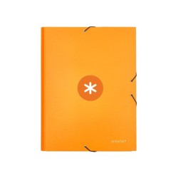Carpeta antartik gomas a4 3 solapas carton forrado color mostaza