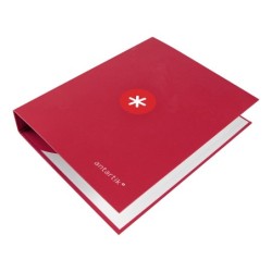Carpeta 4 anillas 40 mm mixtas antartik a4 forrada color frambuesa
