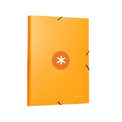 Carpeta antartik gomas a4 3 solapas carton forrado color mostaza