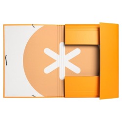 Carpeta antartik gomas a4 3 solapas carton forrado color mostaza