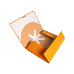 Carpeta antartik gomas a4 3 solapas carton forrado color mostaza
