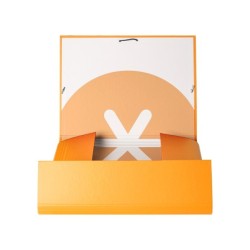 Carpeta antartik gomas a4 3 solapas carton forrado color mostaza