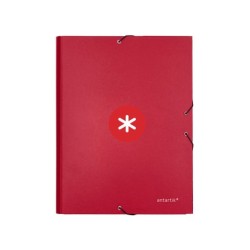 Carpeta antartik gomas a4 3 solapas carton forrado color frambuesa