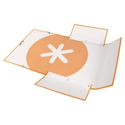 Carpeta antartik gomas a4 3 solapas carton forrado color mostaza