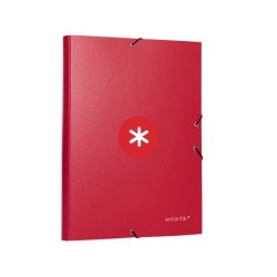 Carpeta antartik gomas a4 3 solapas carton forrado color frambuesa