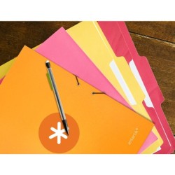 Carpeta antartik gomas a4 3 solapas carton forrado color mostaza