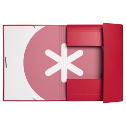 Carpeta antartik gomas a4 3 solapas carton forrado color frambuesa