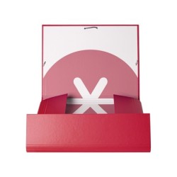Carpeta antartik gomas a4 3 solapas carton forrado color frambuesa