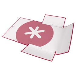 Carpeta antartik gomas a4 3 solapas carton forrado color frambuesa