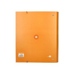 Carpeta con recambio antartik a4 cuadro 5mm forrada 4 anillas 40mm redondas con solapa color mostaza