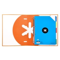 Carpeta con recambio antartik a4 cuadro 5mm forrada 4 anillas 40mm redondas con solapa color mostaza
