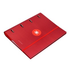 Carpeta con recambio antartik a4 cuadro 5mm forrada 4 anillas 40mm redondas con solapa color frambuesa