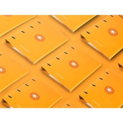 Carpeta con recambio antartik a4 cuadro 5mm forrada 4 anillas 40mm redondas con solapa color mostaza