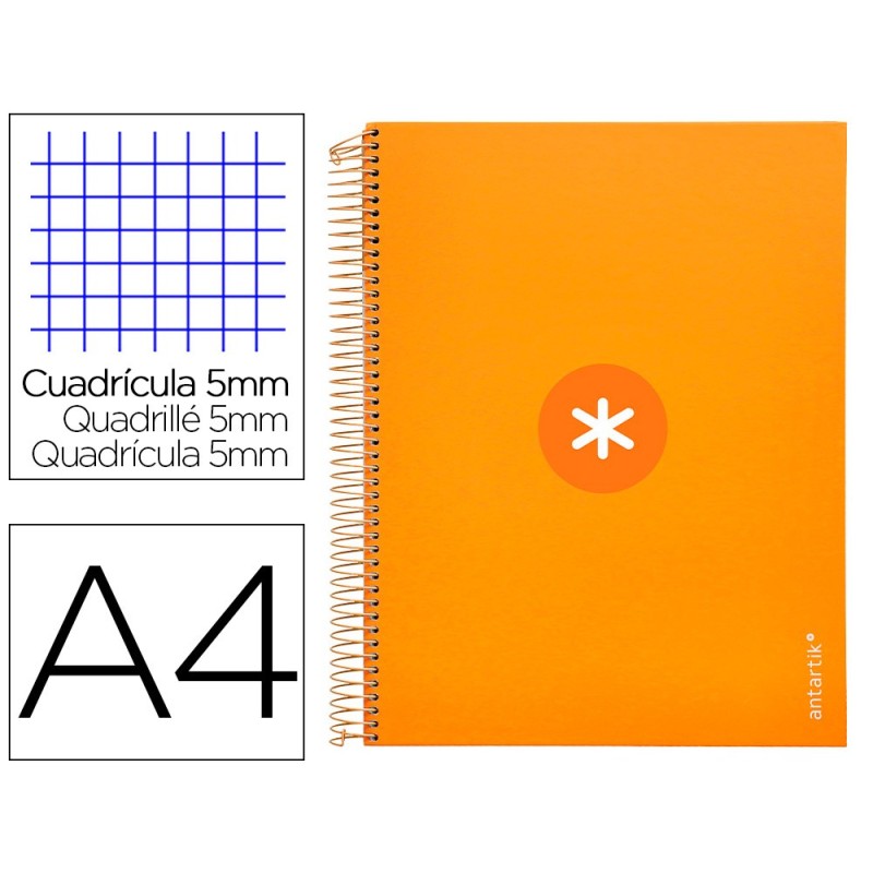 Cuaderno espiral a4 micro antartik tapa forrada 120h 90 gr cuadro 5mm 5 bandas 4 taladros color mostaza Cuaderno espiral a4 micro antartik tapa forrada 120h 90 gr cuadro 5mm 5 bandas 4 taladros color mostaza