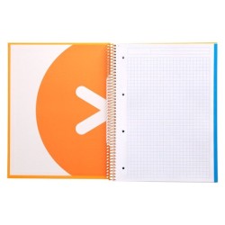 Cuaderno espiral a4 micro antartik tapa forrada 120h 90 gr cuadro 5mm 5 bandas 4 taladros color mostaza