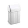 Papelera contenedor tts plastico con tapadera max 12 litros blanca 400x230x200 mm