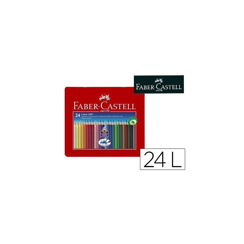 Lapices de colores faber castell acuarelable colour grip triangular caja metalica de 24 colores surtidos Lapices de colores faber castell acuarelable colour grip triangular caja metalica de 24 colores surtidos