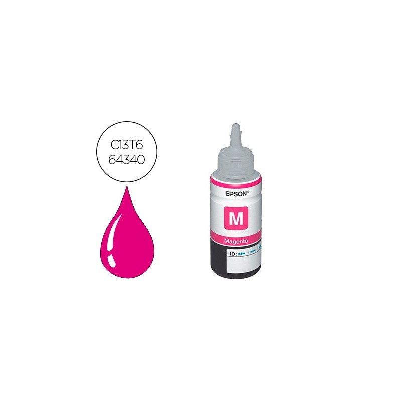Tinta epson t6643 et2500/2550/ /14000/l475/565/575/4500 magenta botella 70 ml 6.500 pag